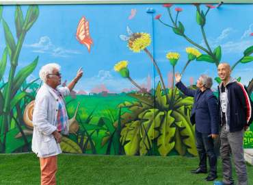 Inauguration de la fresque murale des jardins familiaux de Ris-Orangis